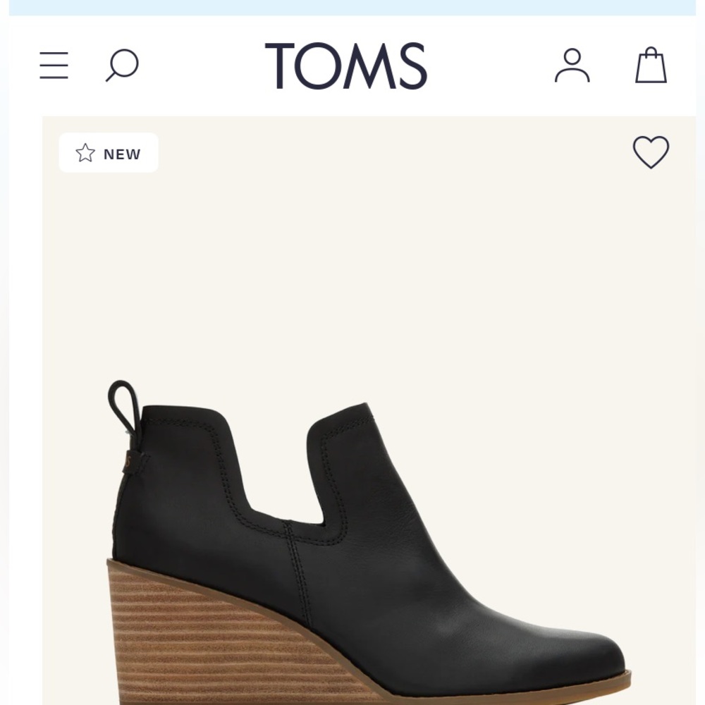 TOMS Leather Kaylie Wedge boots
